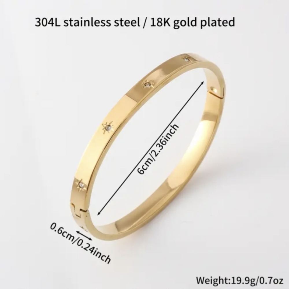 Classic Model Sparkling Spendor 18K ROSE GOLD Plated with Rhinestones Bangle NWT - Picture 6 of 10